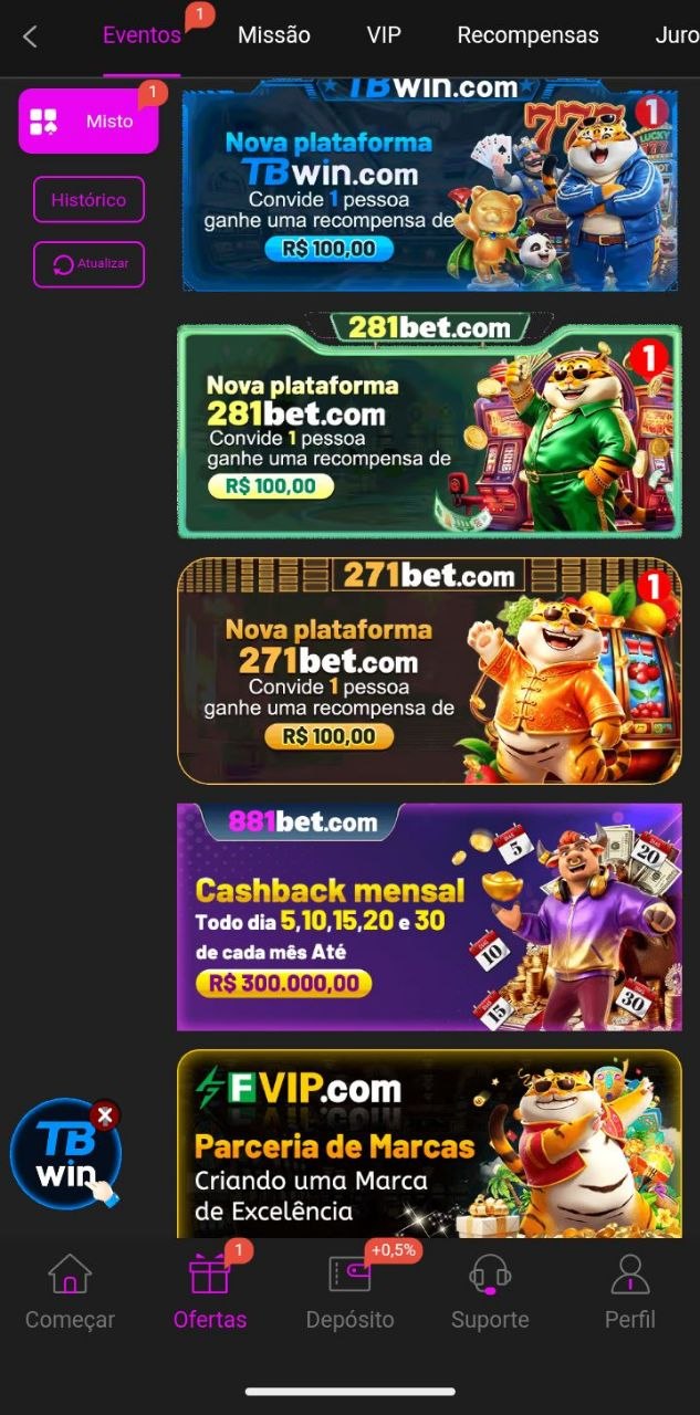 Recompensas mensais de cashback