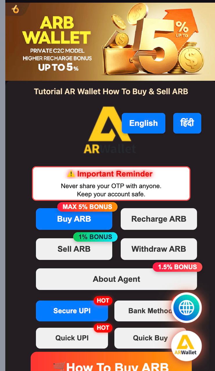 Stop waiting for your bank app to buffer! Use this ARB wallet for instant deposits and a free 5% extra!