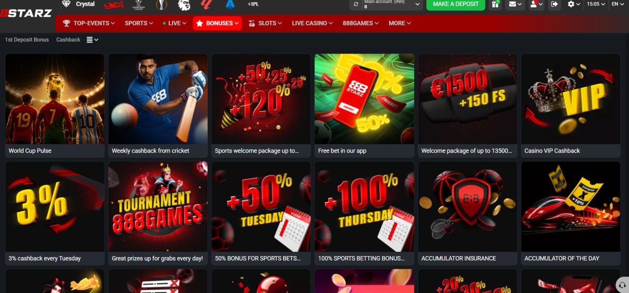 Score Weekly Cashback on Cricket Bets at 888STARZ!