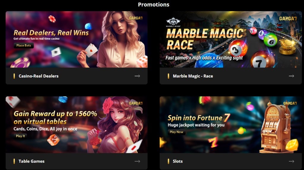 Claim Up to 1560% Rewards on GANGA7 Virtual Tables!