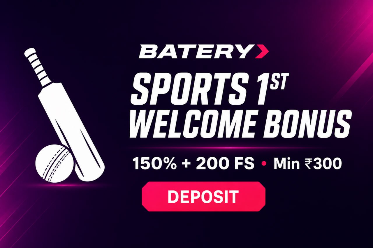 BATERY "Sports 1st Welcome Bonus" Review: Kya "150% + 200FS" Worth It Hai?