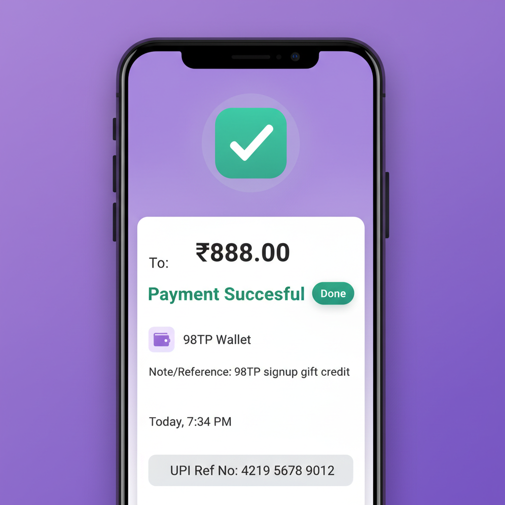 ₹888 sign-up pehle deposit ke bina — mobile+email verify, pehle 200 regs | 98TP