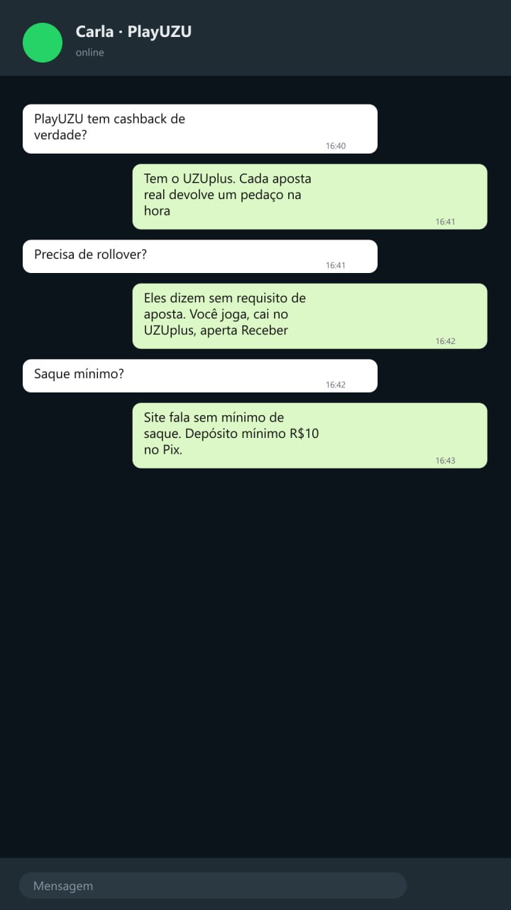 PlayUZU H5 — UZUplus dinheiro de volta a cada jogada em tempo real sem rollover