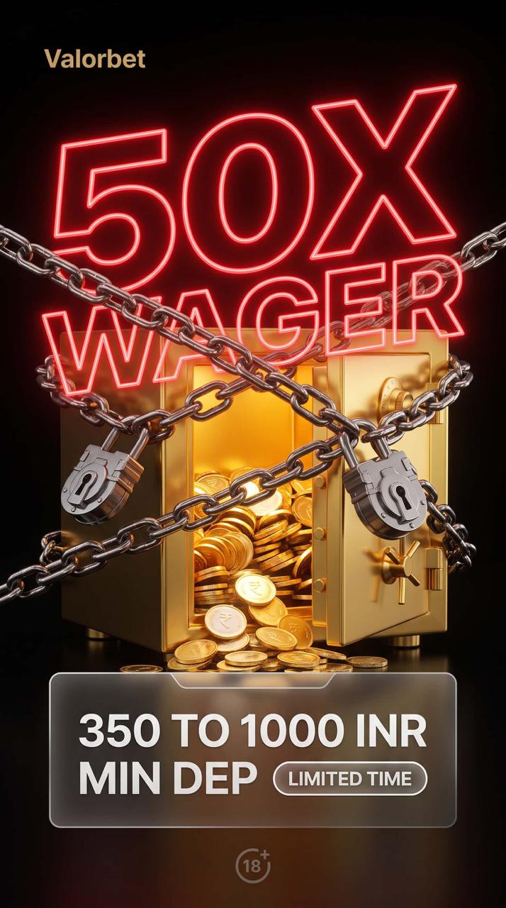 Valorbet welcome bonus review exposing the escalating minimum deposits and strict 50x wagering requirement for players in India.