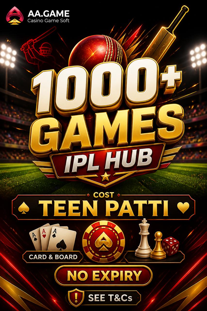 AA.GAME IPL hub poster 1000 plus games Teen Patti card and board entertainment no fake bonus amount