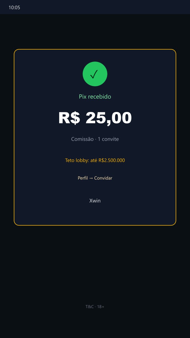 WhatsApp estilo chat — Xwin Perfil Convidar Meus Indicados