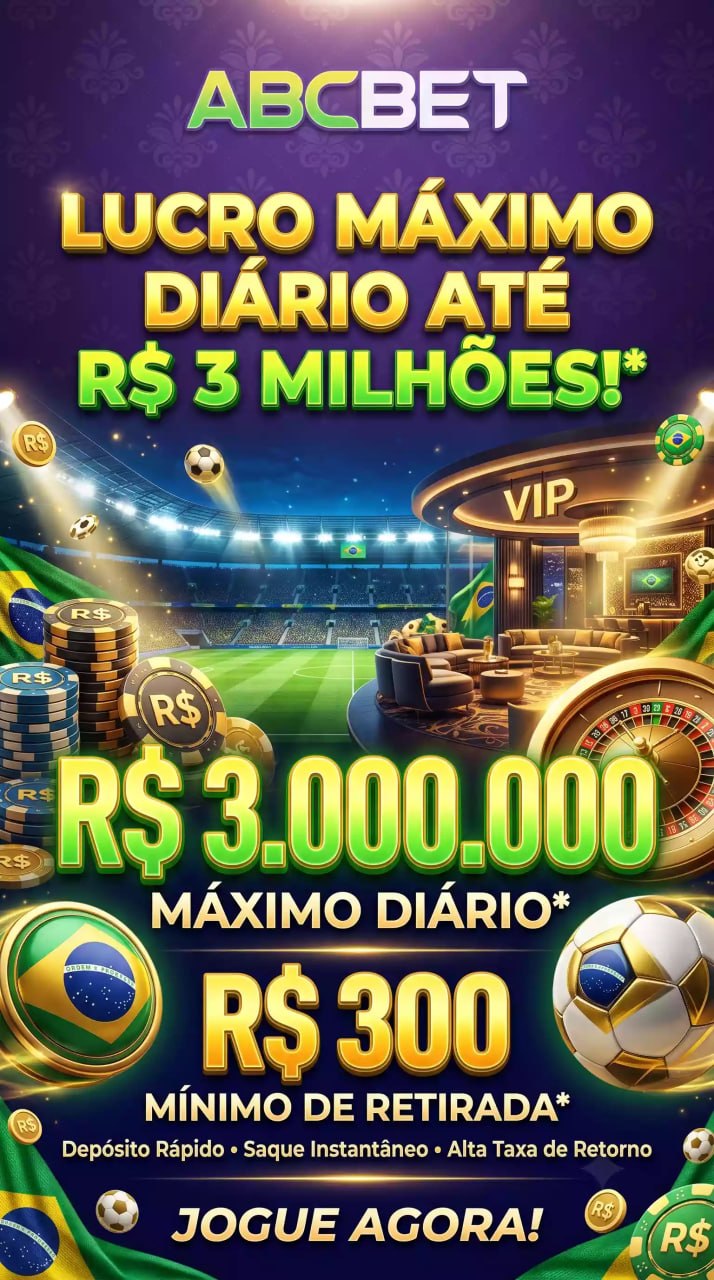Poster ABCBET R$3 Milhões Lucro Diário Futebol Cassino VIP Brasil
