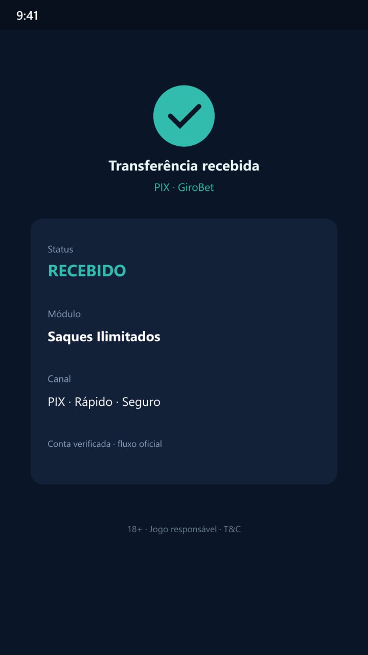 GiroBet H5 — Saques Ilimitados e PIX rápido seguro