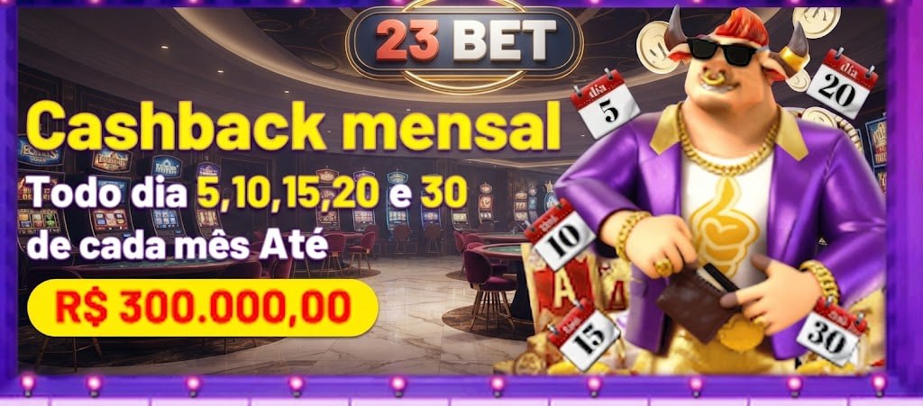 A promotional graphic for 23bet featuring a stylish anthropomorphic bull character in a purple suit and sunglasses, displaying gold chains and holding a wallet .