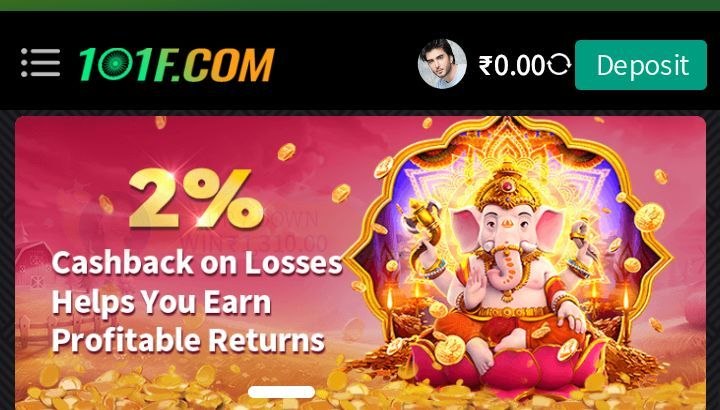 101F.com 2% Loss Cashback Offer Banner