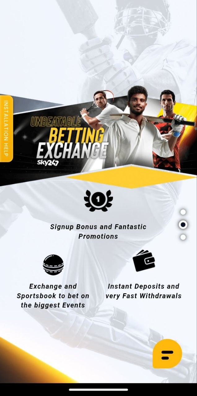 Sky247 Mobile App Download Interface with Fast Fingerprint Login