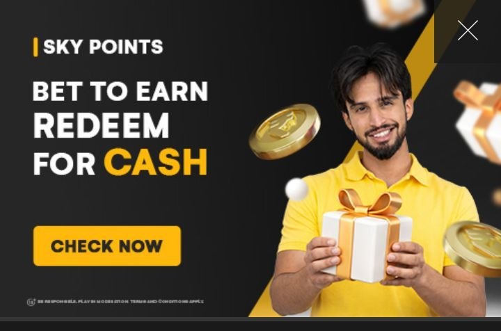 Sky247 Sky Points Loyalty Program Banner - Bet to Earn and Redeem for Cash