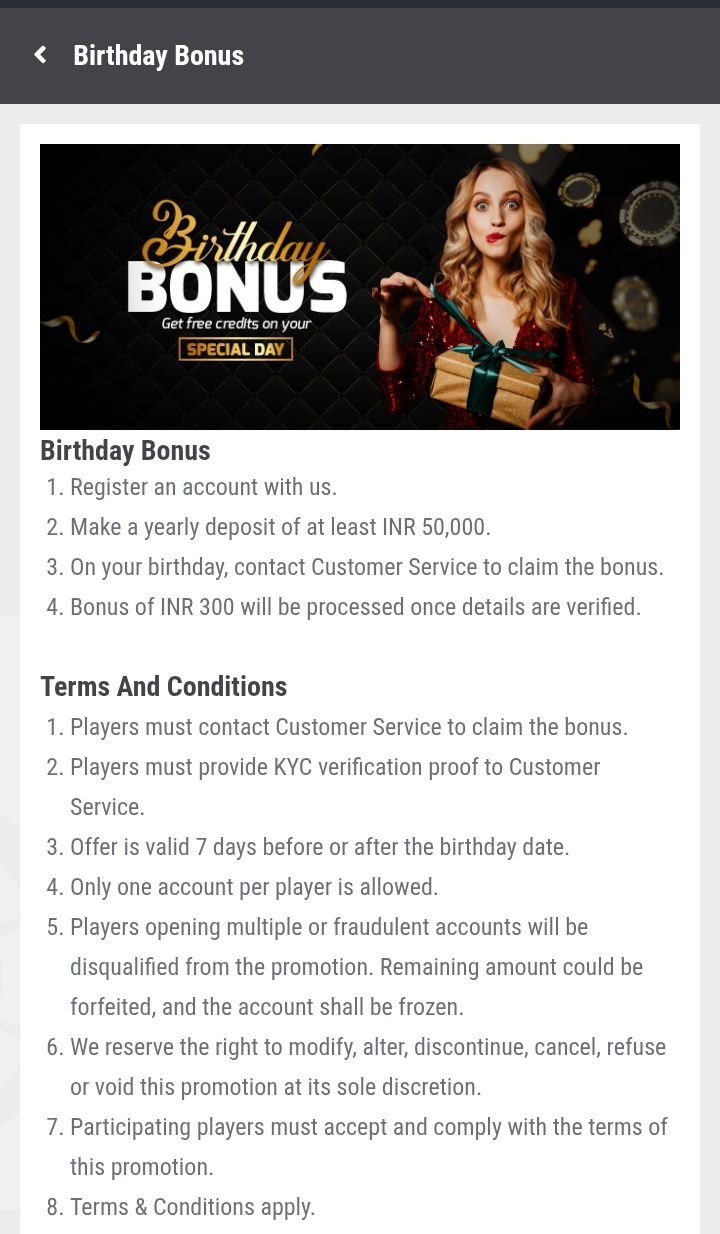 Winmatch Birthday Bonus Promotional Banner Offering Free Credits on Special Day