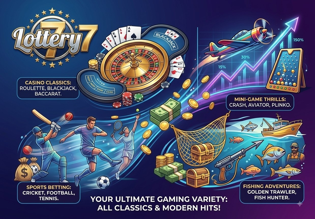 Lottery7 Casino Mini Games and Sports Betting Banner
