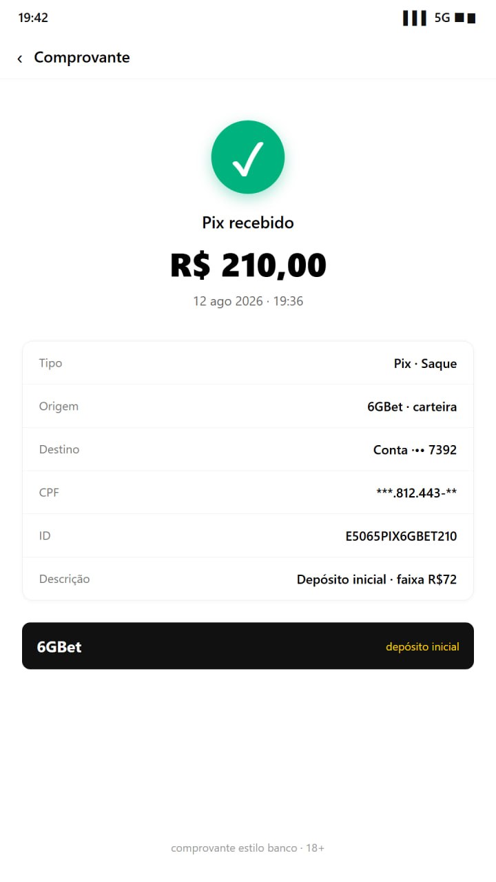 Poster H5 6GBet depósito inicial com selo R$15.555 em faixa aleatória