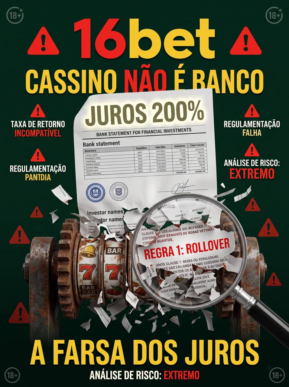 16bet farsa de 200 por cento juros cassino investimento armadilha e gerenciamento de banca