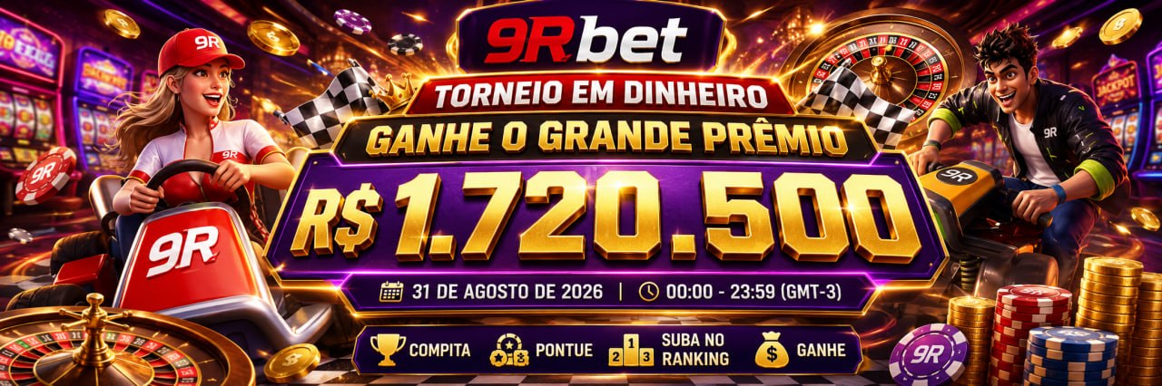 9Rbet cash tournament banner featuring a R$1,720,500 prize pool.