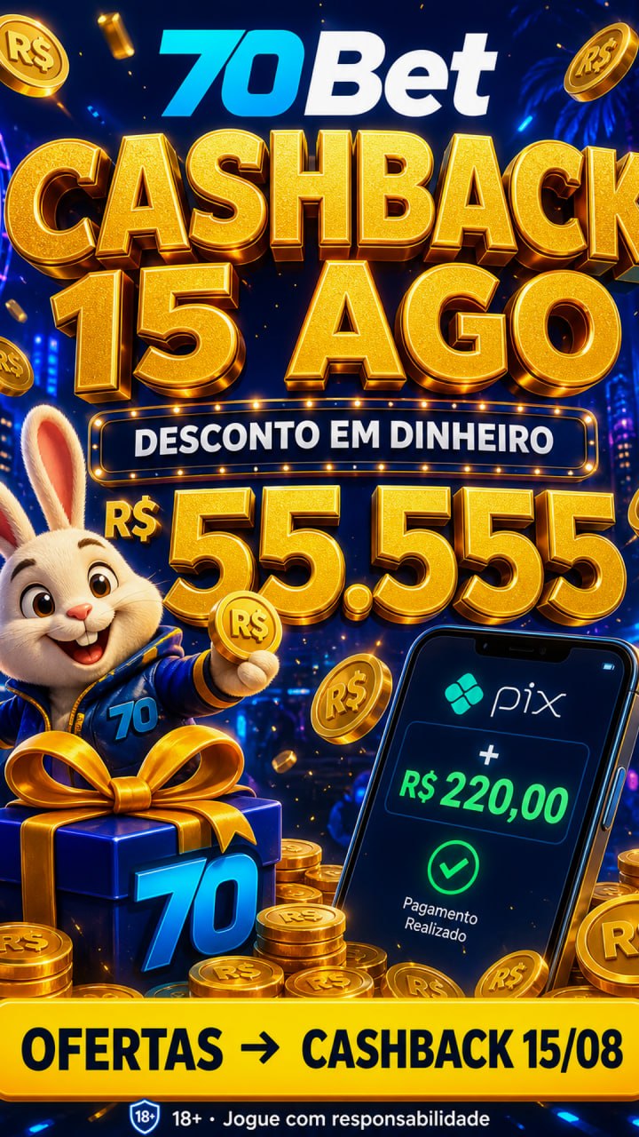 Comprovante de Pix recebido R$220 do cashback 70Bet