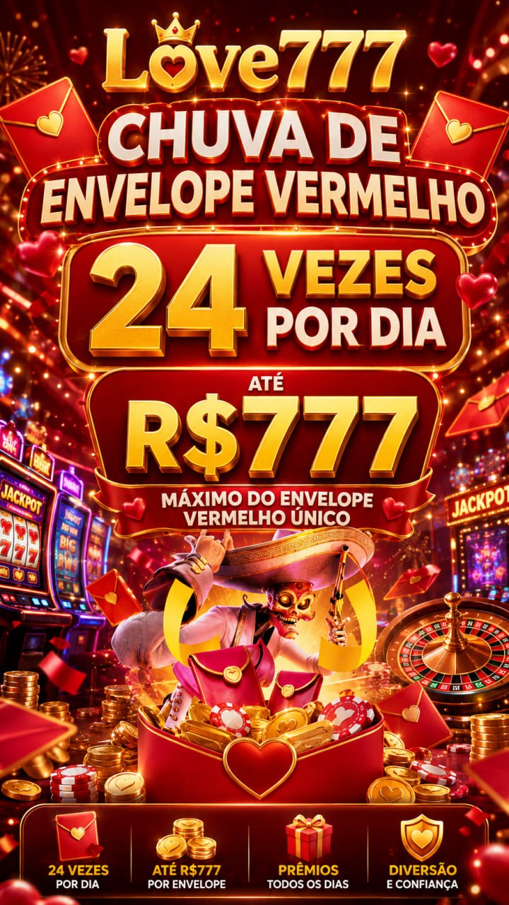 Love777 bônus de envelope vermelho com até R$777, 24 vezes por dia.