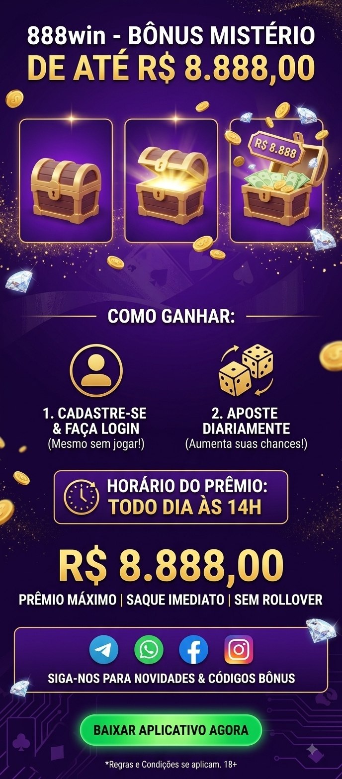 Infográfico do Bônus Mistério 888win destacando prêmios de até R$ 8.888 e regras de saque