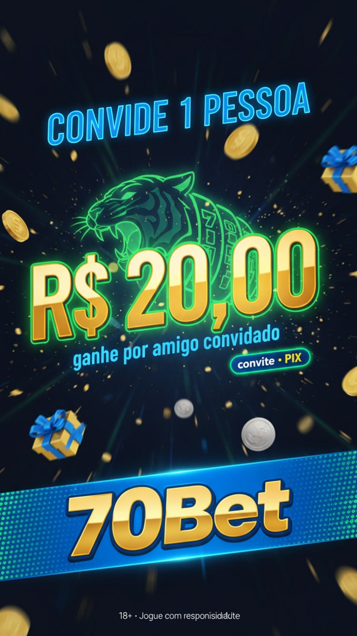 Comprovante Pix recebido R$20 após convite na 70Bet