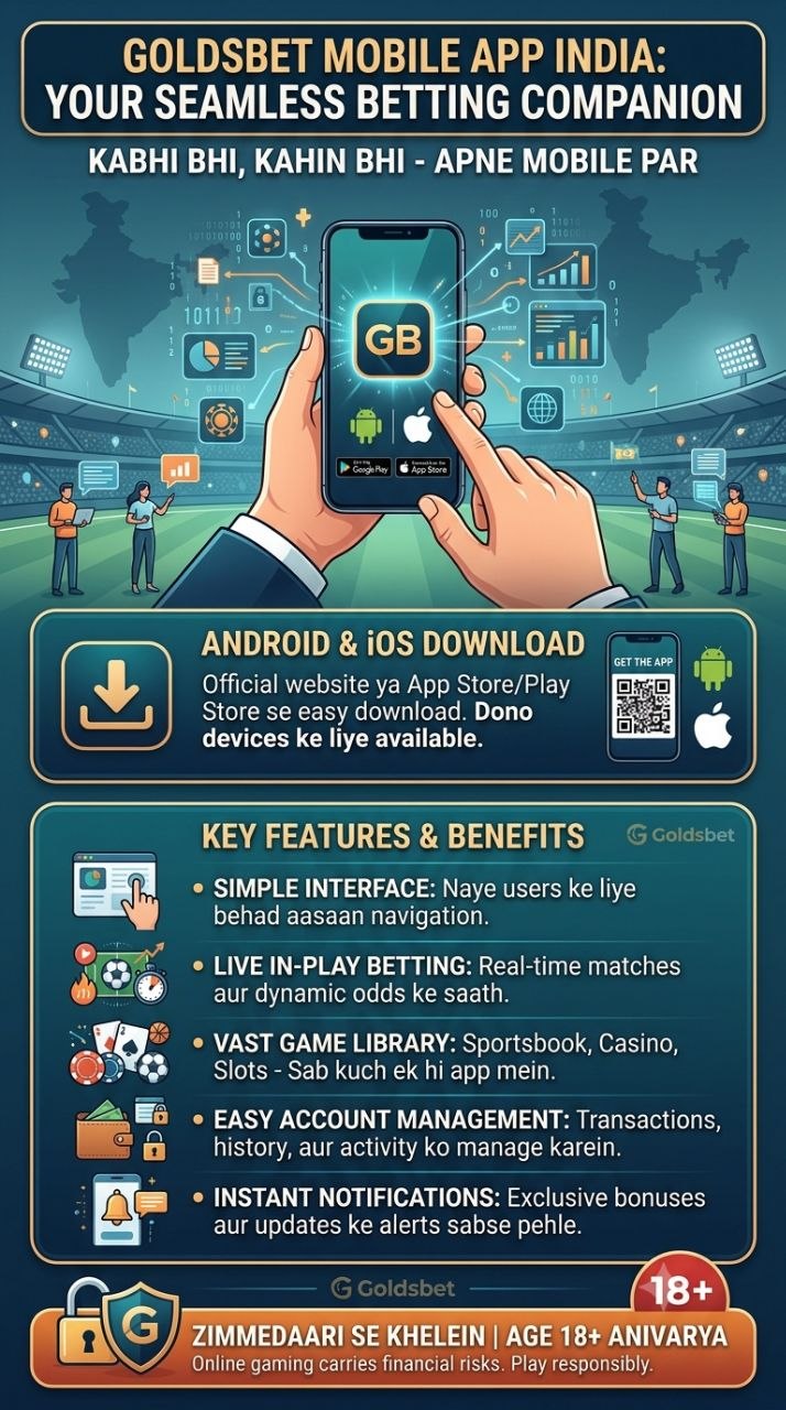 Goldsbet mobile app download Android aur iOS sports betting interface
