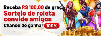 Um banner promocional da 81Bet com personagens de cassino oferecendo R$ 100 grátis no sorteio de roleta por indicação de amigos.