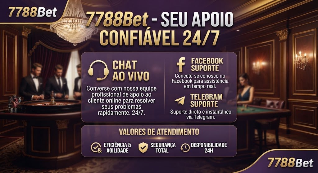 A promotional banner displaying 7788Bet 24/7 customer service and support options.