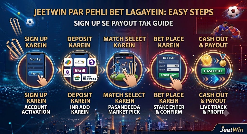JeetWin par pehli bet kaise lagayein step by step guide in Hinglish with UPI deposit and cashout