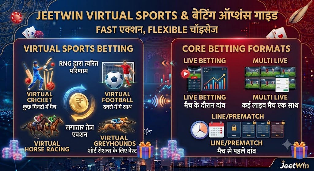 JeetWin virtual sports betting and popular options covering live betting multi live and prematch lines