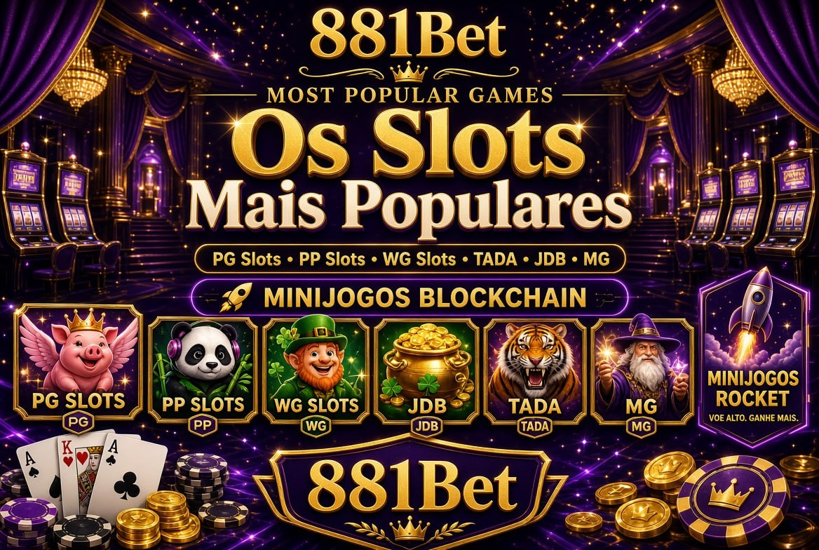 Promotional casino poster with pig mascot, fairy, slots and 881Bet offers of R$100.000 daily, 10% cashback and 1000x lucky bet.